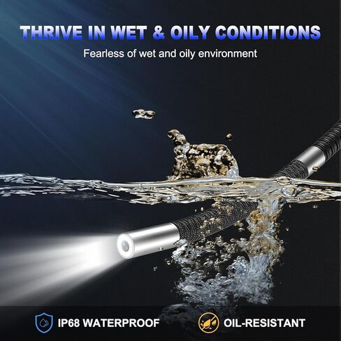 360 Articulating Borescope, 5" Monitor, 6.2mm Industrial Inspection Camera with 4-Way Joystick Articulation and 5.0FT Semi-Rigid Snake Tube, HD Endoscope for Automotive, Pipe & Equipment in Kuwait