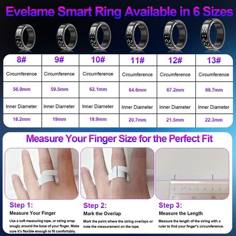 Smart Ring Health Tracker with Display Screen & Touch Button, Bluetooth Connection Health Ring for Women Men, Tracks Heart Rate/Blood Oxygen/Sleep/Steps/Sports Activities, IP68 Waterproof in Saudi Arabia