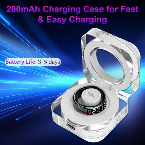 Smart Ring Health Tracker with Display Screen & Touch Button, Bluetooth Connection Health Ring for Women Men, Tracks Heart Rate/Blood Oxygen/Sleep/Steps/Sports Activities, IP68 Waterproof in Saudi Arabia