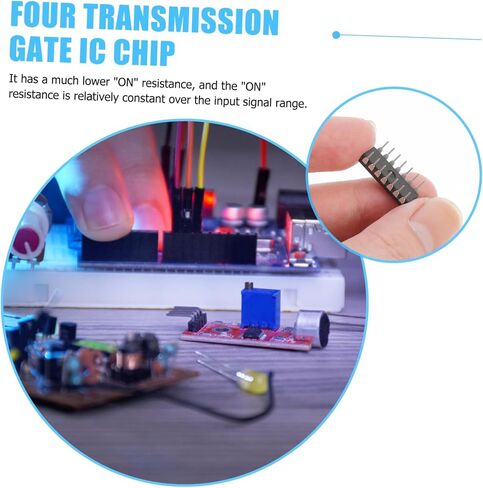 Amosfun CD4066BE Quad Bilateral IC Chip DIP-14 Pin 20pcs Logic Gates for Breadboard Projects Low Noise Design Suitable for Electronics Enthusiasts in Saudi Arabia