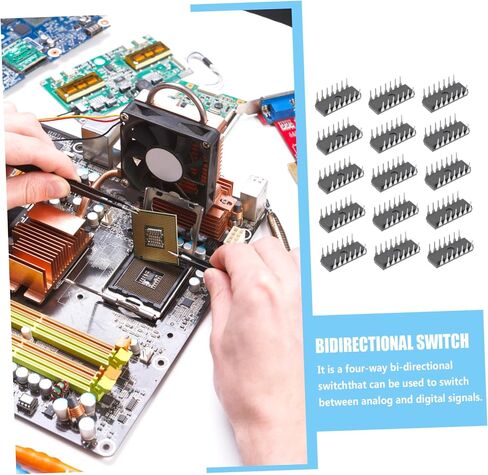 Amosfun CD4066BE Quad Bilateral IC Chip DIP-14 Pin 20pcs Logic Gates for Breadboard Projects Low Noise Design Suitable for Electronics Enthusiasts in Saudi Arabia