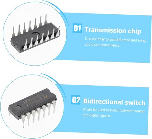 Amosfun CD4066BE Quad Bilateral IC Chip DIP-14 Pin 20pcs Logic Gates for Breadboard Projects Low Noise Design Suitable for Electronics Enthusiasts in Saudi Arabia