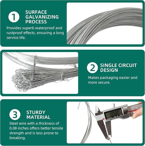 100 Roll Bailing Wire (2mm), 14ft Galvanized Steel Wire Bulk, Bendable Rebar Wires, baling Wires, for Packaging Tie Cardboard, Paper, Textiles, Plastics in Saudi Arabia