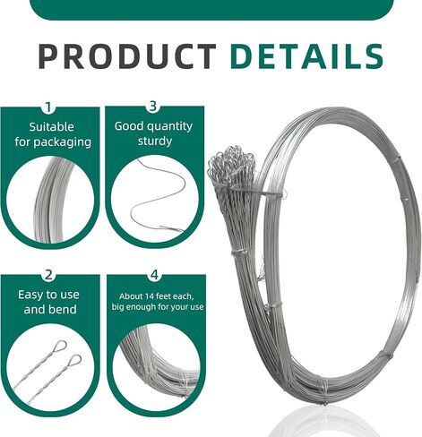 100 Roll Bailing Wire (2mm), 14ft Galvanized Steel Wire Bulk, Bendable Rebar Wires, baling Wires, for Packaging Tie Cardboard, Paper, Textiles, Plastics in Saudi Arabia