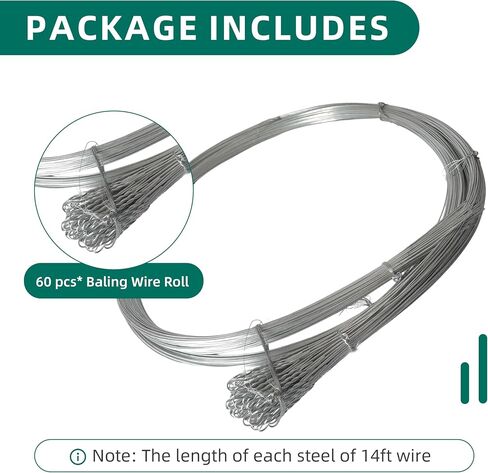 100 Roll Bailing Wire (2mm), 14ft Galvanized Steel Wire Bulk, Bendable Rebar Wires, baling Wires, for Packaging Tie Cardboard, Paper, Textiles, Plastics in Saudi Arabia