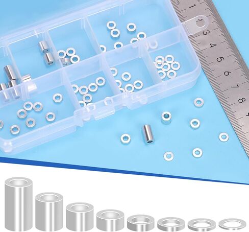 Glarks 65pcs 3.1mm id × 6mm OD x 0.5-10mm L الفواصل الألومنيوم ، أسود 8 أحجام فاصل معدني ، ألومنيوم مستدير للتشطيب المسمار المسمار لبطولة FPV Quadcopter Racing RC Multirotors الأجزاء DIY in Saudi Arabia