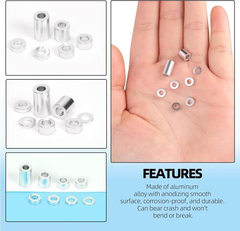 Glarks 65pcs 3.1mm id × 6mm OD x 0.5-10mm L الفواصل الألومنيوم ، أسود 8 أحجام فاصل معدني ، ألومنيوم مستدير للتشطيب المسمار المسمار لبطولة FPV Quadcopter Racing RC Multirotors الأجزاء DIY in Saudi Arabia