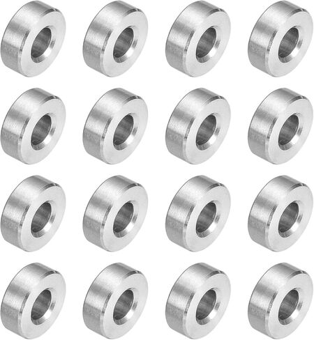 UXCELL 16PCS 304 فاصل الفولاذ المقاوم للصدأ 3/8 "OD X 5/16" id x 1/8 "طول (10x8x3mm) المسمار البوط بلاتبة بلاءات معدنية مستديرة غير مؤثرة للمسامير M8 مسامير وقضبان in Kuwait