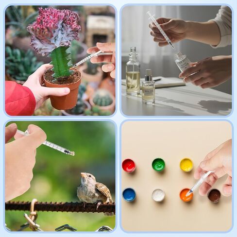 300 Pcs 1ml Plastic Syringe Oral Dispenser Individually Sterile Warpped, No Niddle with Cap Syringe for Pets Oral, Refilling, Measuring or Transfering Tiny Amount of Liquids in Saudi Arabia