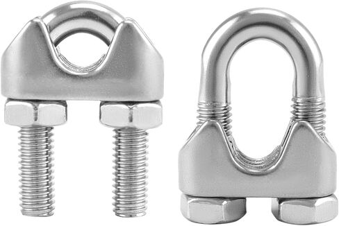 Qwork 3/8 "سلك حبل المشبك مقطع M10 ، 20 حزمة كبيرة u الترباس السرج السقيفة ، 304 المشابك كابل السحرة الفولاذ المقاوم للصدأ ، قم بتوصيل طبقتين من الأسلاك لتشكيل حلقة in Saudi Arabia