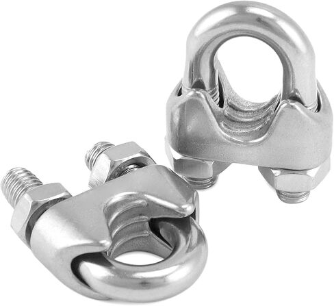 Qwork 3/8 "سلك حبل المشبك مقطع M10 ، 20 حزمة كبيرة u الترباس السرج السقيفة ، 304 المشابك كابل السحرة الفولاذ المقاوم للصدأ ، قم بتوصيل طبقتين من الأسلاك لتشكيل حلقة in Saudi Arabia