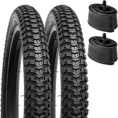 yunscm 2-pcs 16 "إطارات الدراجة Kid 16 × 2.125/57-305 و 16" أنابيب الدراجة الثقيلة صمام Schrader متوافق مع أنابيب و Kid Bike 16x2.0 16x2.10 16x2.125 16x2.15 إطارات الدراجات والدراجات (Y-1104) in Saudi Arabia