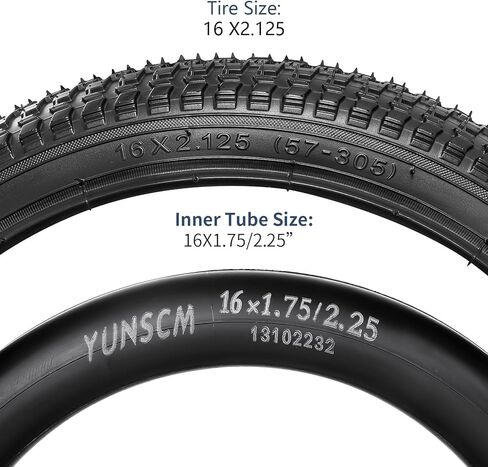 yunscm 2-pcs 16 "إطارات الدراجة Kid 16 × 2.125/57-305 و 16" أنابيب الدراجة الثقيلة صمام Schrader متوافق مع أنابيب و Kid Bike 16x2.0 16x2.10 16x2.125 16x2.15 إطارات الدراجات والدراجات (Y-1104) in Saudi Arabia