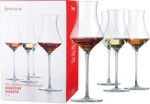 Spiegelau Willsberger Digestive Glasses Set of 4 - European-Made Crystal, Modern Cocktail Glasses, Dishwasher Safe, Professional Quality Cocktail Glass Gift Set - 9.9 oz in Saudi Arabia