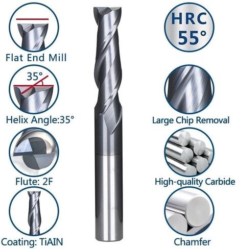 6mm 8mm 10mm شانك طحن القاطع 2 جهاز التوجيه الفلوت بت 1-12 ملم Tungsten Carbide End Mill HRC 45 CNC Machine Milling Bit CNC Bit (TICN Coated ، 4xd4x10x50l) in Saudi Arabia
