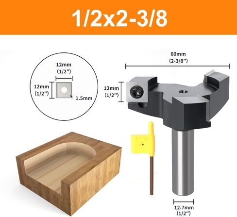 8/12/12.7mm Shank CNC Surfacing Cleaning Bottom Router Bit Insert-Style Spoilboard Face End Wood Milling Cutter(12.7x60mm+3Pcs) in Saudi Arabia