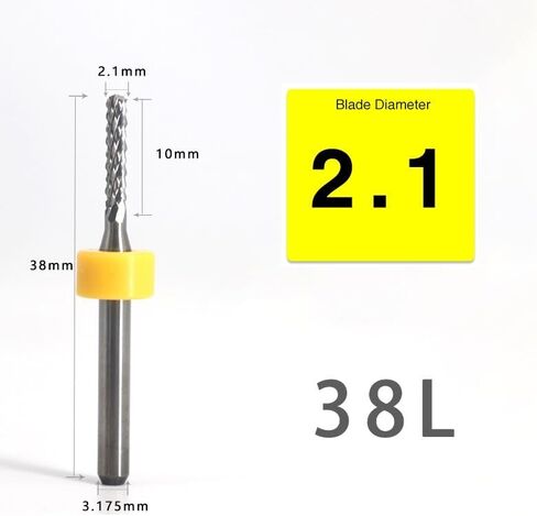10Pcs 3.175mm 1/8" Shank PCB Corn Teeth End Mill Engraving Bits CNC Router Bits Set Milling Cutter Carbide Milling Tools(2.1mm 10Pcs) in Kuwait