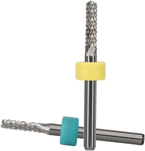 10pcs 3.175mm 1/8 "شانك ثنائي الفينيل متعدد الكلور أسنان الذرة نهاية مطحنة البتات CNC أجهزة التوجيه مجموعة أدوات طحن الكربريد قاطع الطحن (2.1 مم 10pcs) in Kuwait