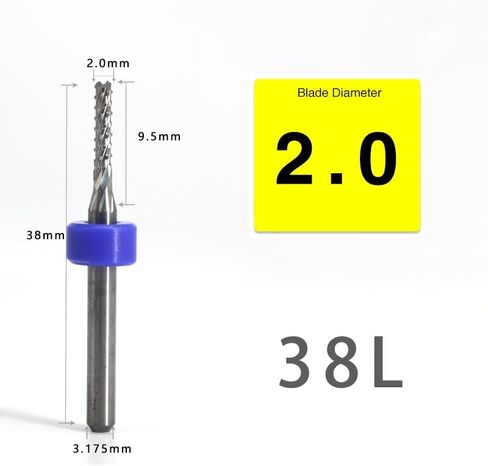 10Pcs 3.175mm 1/8" Shank PCB Corn Teeth End Mill Engraving Bits CNC Router Bits Set Milling Cutter Carbide Milling Tools(2.1mm 10Pcs) in Kuwait