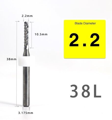 10Pcs 3.175mm 1/8" Shank PCB Corn Teeth End Mill Engraving Bits CNC Router Bits Set Milling Cutter Carbide Milling Tools(2.1mm 10Pcs) in Kuwait