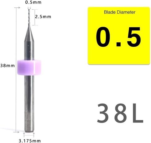 10pcs 3.175mm 1/8 "شانك ثنائي الفينيل متعدد الكلور أسنان الذرة نهاية مطحنة البتات CNC أجهزة التوجيه مجموعة أدوات طحن الكربريد قاطع الطحن (2.1 مم 10pcs) in Kuwait