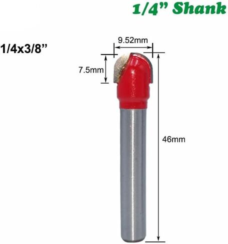6/6.35mm Shank Ball Nose Router Bit Round Milling Cutter for CNC Radius Core Box Solid Carbide Drill Bit Woodworking Tools(B-03) in Saudi Arabia