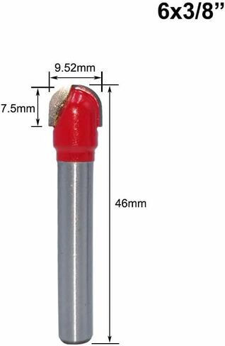 6/6.35mm Shank Ball Nose Router Bit Round Milling Cutter for CNC Radius Core Box Solid Carbide Drill Bit Woodworking Tools(B-03) in Saudi Arabia