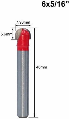 6/6.35mm Shank Ball Nose Router Bit Round Milling Cutter for CNC Radius Core Box Solid Carbide Drill Bit Woodworking Tools(B-03) in Saudi Arabia