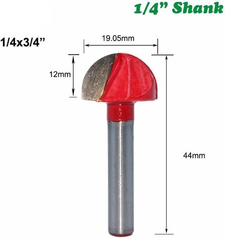 6/6.35mm Shank Ball Nose Router Bit Round Milling Cutter for CNC Radius Core Box Solid Carbide Drill Bit Woodworking Tools(B-03) in Saudi Arabia