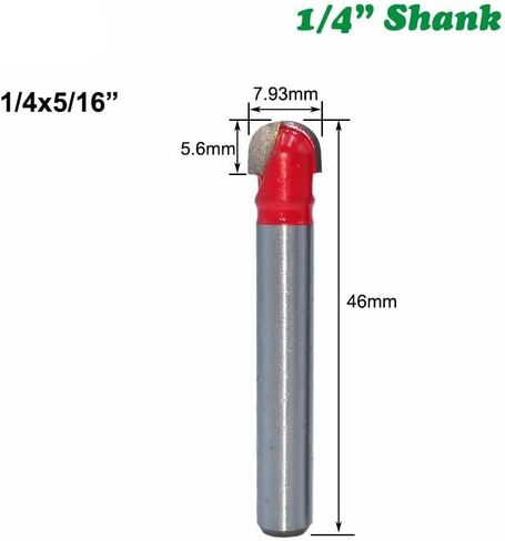 6/6.35mm Shank Ball Nose Router Bit Round Milling Cutter for CNC Radius Core Box Solid Carbide Drill Bit Woodworking Tools(B-03) in Saudi Arabia