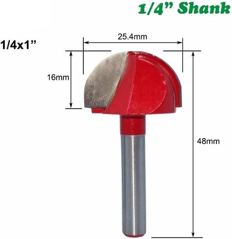6/6.35mm Shank Ball Nose Router Bit Round Milling Cutter for CNC Radius Core Box Solid Carbide Drill Bit Woodworking Tools(B-03) in Saudi Arabia