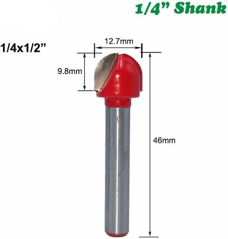 6/6.35mm Shank Ball Nose Router Bit Round Milling Cutter for CNC Radius Core Box Solid Carbide Drill Bit Woodworking Tools(B-03) in Saudi Arabia