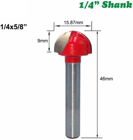 6/6.35mm Shank Ball Nose Router Bit Round Milling Cutter for CNC Radius Core Box Solid Carbide Drill Bit Woodworking Tools(B-03) in Saudi Arabia