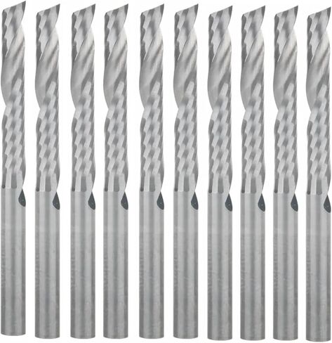 10PCS 3.175 X 22mm Single Flute Spiral Carbide CNC Router Bits Milling Cutter in Saudi Arabia