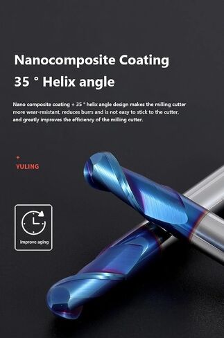 HRC65 4mm 6mm 8mm ball ball nose end mill tungsten steel milling cutter 2 flute carbide cutter tool r0.5mm r6mm r8mm 10mm cnc bit milling (r1.5x6xd4x50) in Saudi Arabia