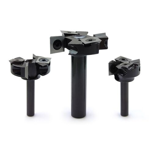 6.35/8/12mm Shank CNC Spoilboard Surfacing Router Bit 2+2-Flutes Wood Planer Bit Insert Carbide Slab Flattening Milling Cutter(6.35X25.4mm no Parts) in Kuwait