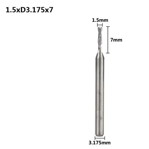 10pcs 3.175 Shank 2 Flute End Mill CNC جهاز التوجيه بتات الخشب/Carbide Milling Crbide (1.5xd3.175x8) in Saudi Arabia