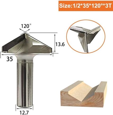 1/2 "12mm شانك الماس CVD Coating V نوع جهاز التوجيه مطحنة النهاية لقطع القطع الخشبية PCD Milling Bits (12.7x30x90deg.) in Saudi Arabia