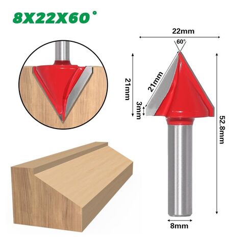 8mm Shank v bit CNC carbide end Mill 3d Router Bits 60 90 120 150 Deg for Woodworking Milling Cutter (8x38x90) in Saudi Arabia