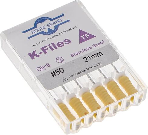 400211 HSB K-Files Flex-Type 21mm #50 الصلب الأصفر المقاوم للصدأ 6/PK in Saudi Arabia