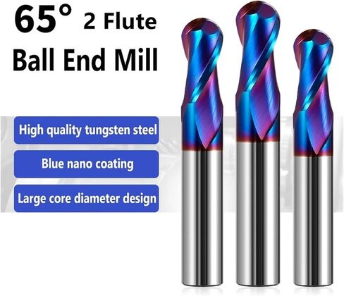 HRC65 BALL NOSTE END MILL R0.5-6 2 Flute Tungsten Carbide Cutter Router Bit Milling Tool 2 4 6 8 10 12 15 CNC Milling T (10 PCS ، R3X12XD6X50) in Saudi Arabia