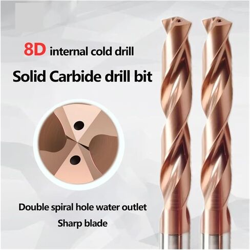 8xD Carbide Drill 1 2 3 4 5 6 7 8 9 10 12MM Internal Coolant Inner Through Hole Parallel Shank Metal Efficient CNC Drilling Tool(7.6mm) in Saudi Arabia
