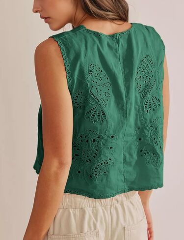 السلام GEALAD WOMENS STEP TOP TRENDY FLORALSEMERED EYELET TIB TOPS TOPS FASHION CROCHET LACE HOLLOW OUT OUT in Saudi Arabia