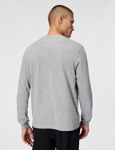 Nike Men's Grey Heather/Black Small Embroidered Logo Long Sleeve T-Shirt (AR5193 063) - L in Kuwait