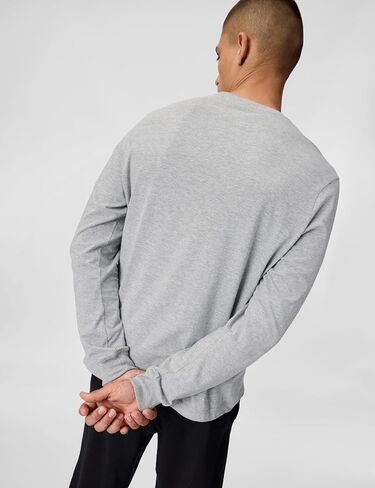 Nike Men's Grey Heather/Black Small Embroidered Logo Long Sleeve T-Shirt (AR5193 063) - L in Kuwait