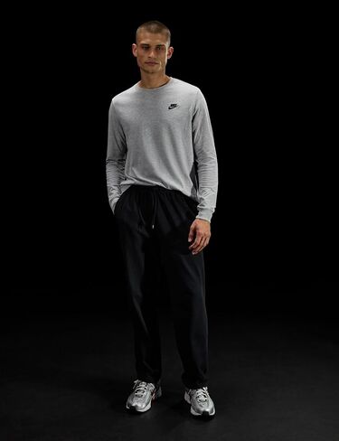 Nike Men's Grey Heather/Black Small Embroidered Logo Long Sleeve T-Shirt (AR5193 063) - L in Kuwait