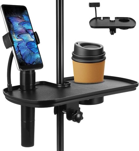 Toyvian Universal Microphone Stand Trans مع حامل مشروب ، وملحقات الهاتف القابلة للتعديل MIC Clamp-On على البث المباشر ، والحفلات الموسيقية ، والتسجيل ، وملحقات الموسيقية الموسيقية in Saudi Arabia