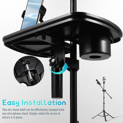Toyvian Universal Microphone Stand Trans مع حامل مشروب ، وملحقات الهاتف القابلة للتعديل MIC Clamp-On على البث المباشر ، والحفلات الموسيقية ، والتسجيل ، وملحقات الموسيقية الموسيقية in Saudi Arabia