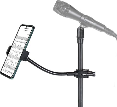 Mic Stand Phone Holder, Flexible Phone Holder for Microphone Stand, Flexible Phone Mount for Microphone Music Stand, Adjustable Holder for iPhone Samsung Any Smartphones (Mic-Long) in Kuwait