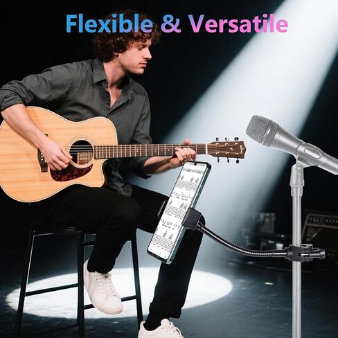 Mic Stand Phone Holder, Flexible Phone Holder for Microphone Stand, Flexible Phone Mount for Microphone Music Stand, Adjustable Holder for iPhone Samsung Any Smartphones (Mic-Long) in Kuwait